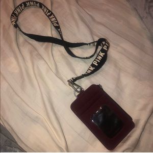 maroon lanyard from pink